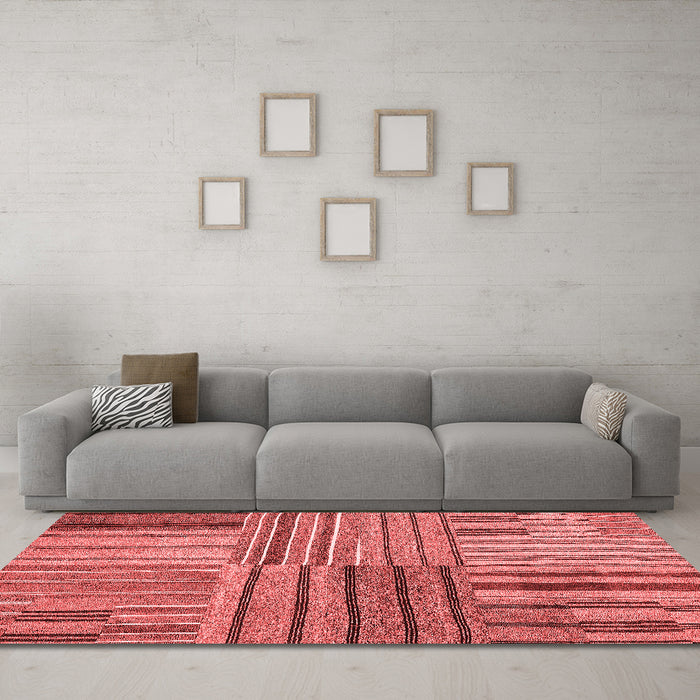 Contemporary Red Washable Rugs