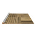 Sideview of Machine Washable Abstract Brown Contemporary Rug, wshcon400brn