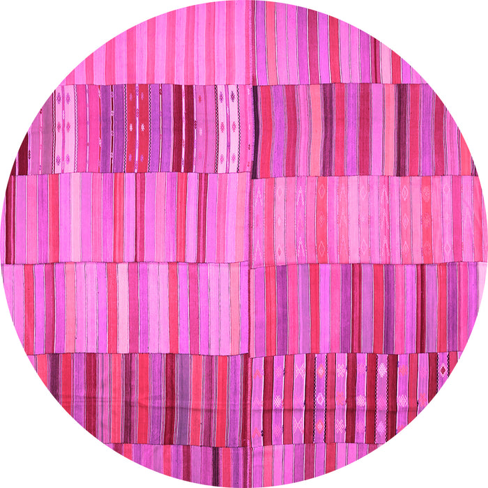 Round Southwestern Pink Country Rug, con401pnk