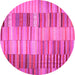 Round Southwestern Pink Country Rug, con401pnk