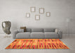 Machine Washable Southwestern Orange Country Area Rugs in a Living Room, wshcon401org