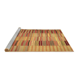 Sideview of Machine Washable Southwestern Brown Country Rug, wshcon401brn