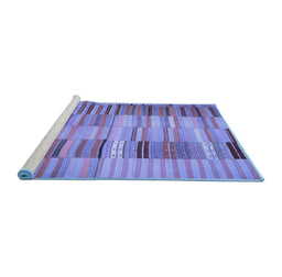 Sideview of Machine Washable Southwestern Blue Country Rug, wshcon401blu