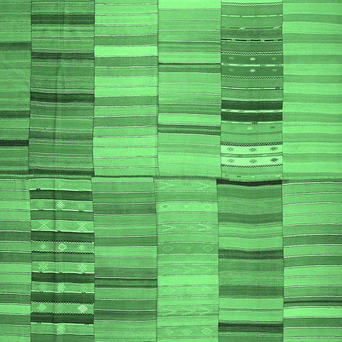 Machine Washable Southwestern Emerald Green Country Area Rugs, wshcon401emgrn