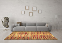 Machine Washable Southwestern Brown Country Rug in a Living Room,, wshcon401brn