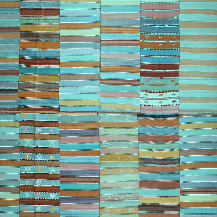 Machine Washable Southwestern Light Blue Country Rug, wshcon401lblu