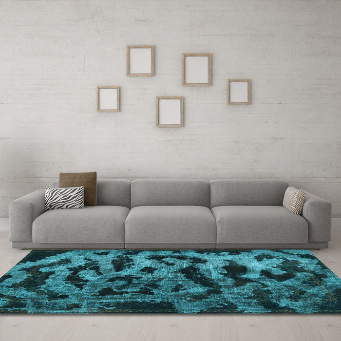 Machine Washable Persian Light Blue Bohemian Rug in a Living Room, wshcon402lblu