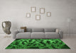 Machine Washable Persian Green Bohemian Area Rugs in a Living Room,, wshcon402grn