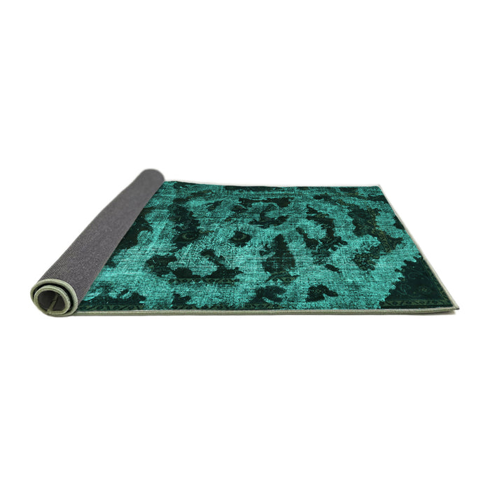 Sideview of Persian Turquoise Bohemian Rug, con402turq
