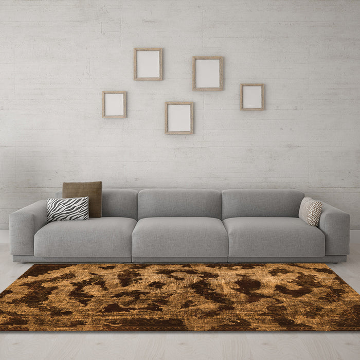 Machine Washable Persian Orange Bohemian Area Rugs in a Living Room, wshcon402org