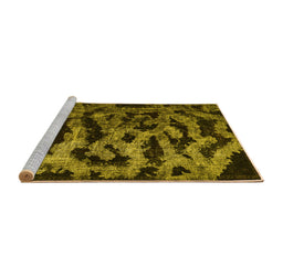 Sideview of Machine Washable Persian Yellow Bohemian Rug, wshcon402yw