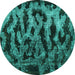 Round Persian Turquoise Bohemian Rug, con402turq