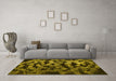 Machine Washable Persian Yellow Bohemian Rug in a Living Room, wshcon402yw