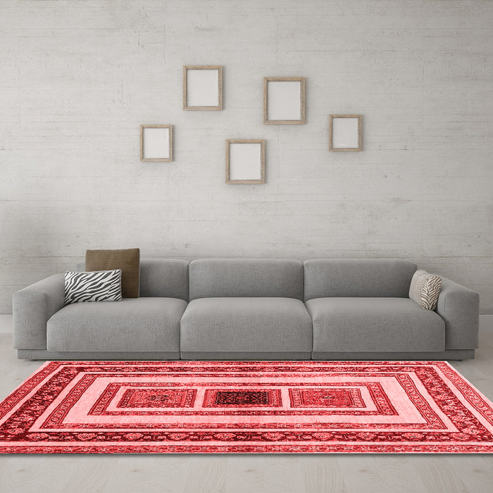 Contemporary Red Washable Rugs