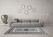 Machine Washable Abstract Gray Contemporary Rug in a Living Room,, wshcon403gry