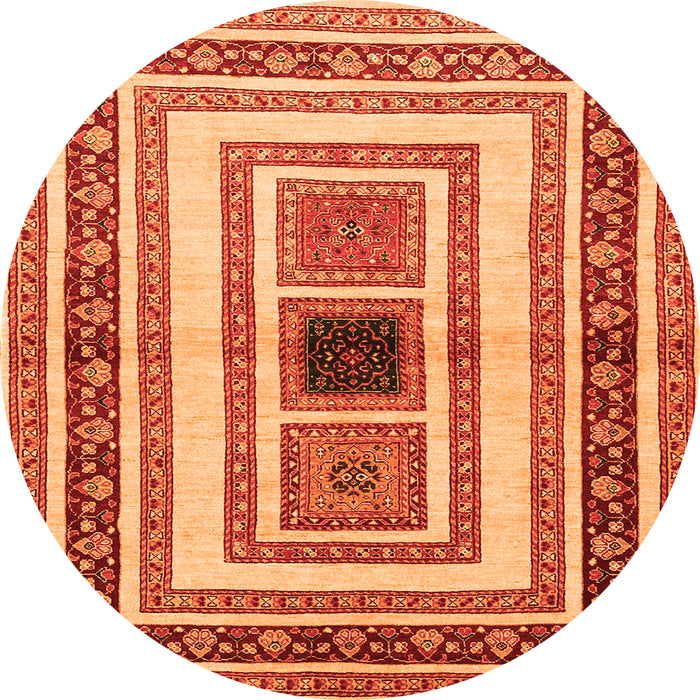 Square Abstract Orange Contemporary Rug, con403org