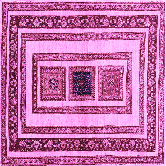 Square Abstract Purple Contemporary Rug, con403pur