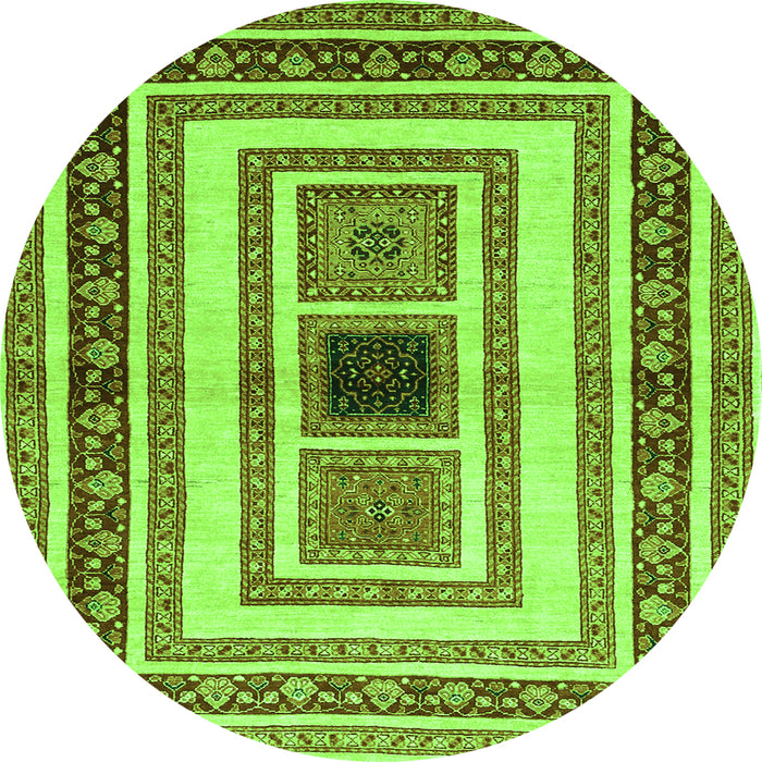 Square Abstract Green Contemporary Rug, con403grn