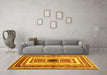 Machine Washable Abstract Yellow Contemporary Rug in a Living Room, wshcon403yw