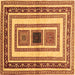 Square Abstract Brown Contemporary Rug, con403brn