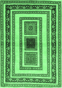 Abstract Emerald Green Contemporary Rug, con403emgrn