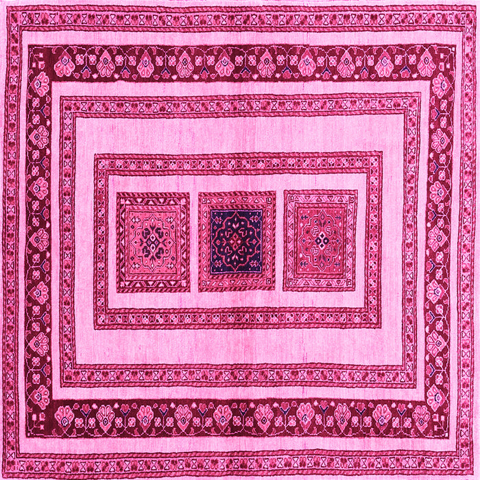 Square Abstract Pink Contemporary Rug, con403pnk