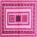 Square Abstract Pink Contemporary Rug, con403pnk