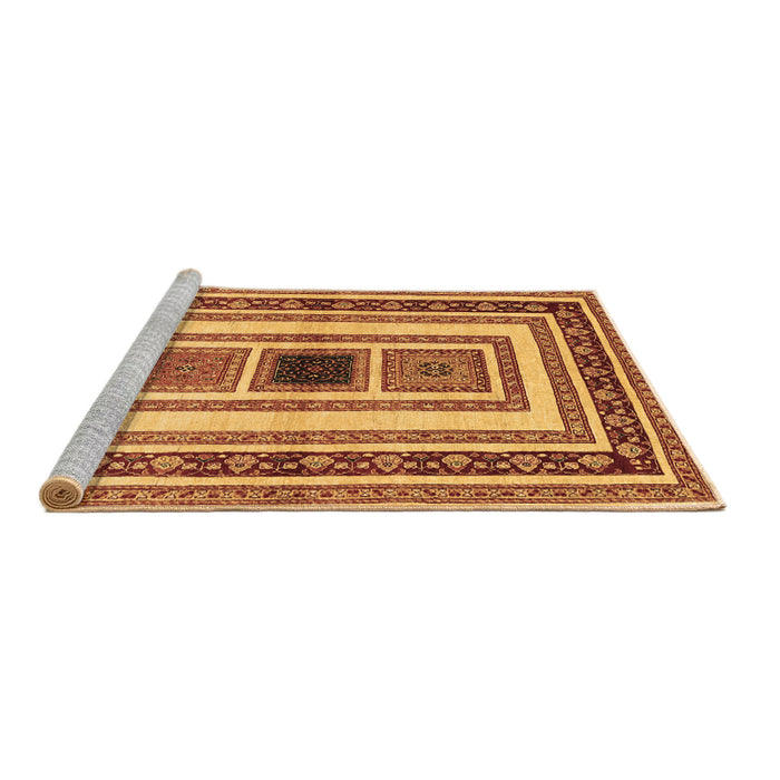 Sideview of Machine Washable Abstract Brown Contemporary Rug, wshcon403brn