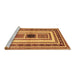 Sideview of Machine Washable Abstract Brown Contemporary Rug, wshcon403brn