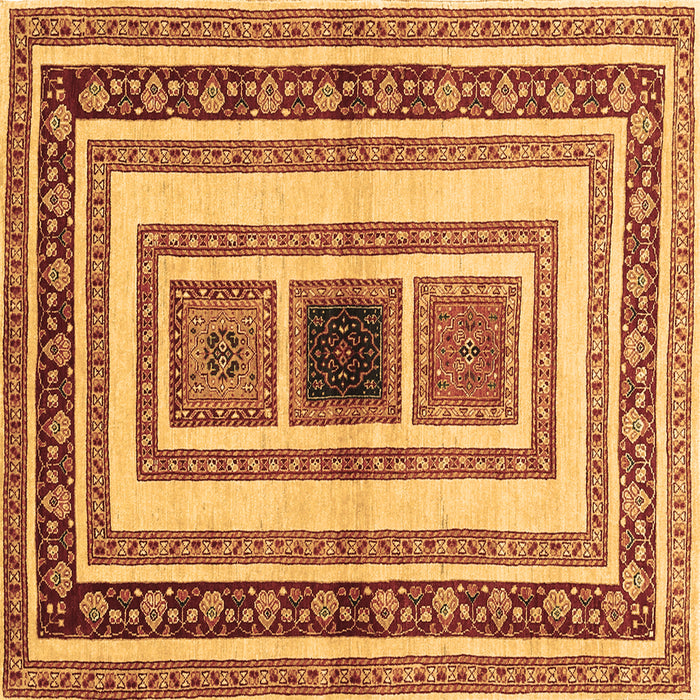 Square Machine Washable Abstract Brown Contemporary Rug, wshcon403brn