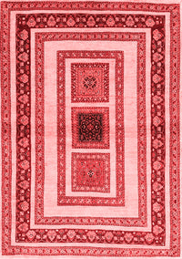 Abstract Red Contemporary Rug, con403red