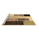 Sideview of Machine Washable Patchwork Brown Transitional Rug, wshcon404brn