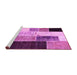 Sideview of Machine Washable Patchwork Pink Transitional Rug, wshcon404pnk