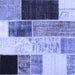 Square Patchwork Blue Transitional Rug, con404blu