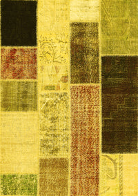 Patchwork Yellow Transitional Rug, con404yw