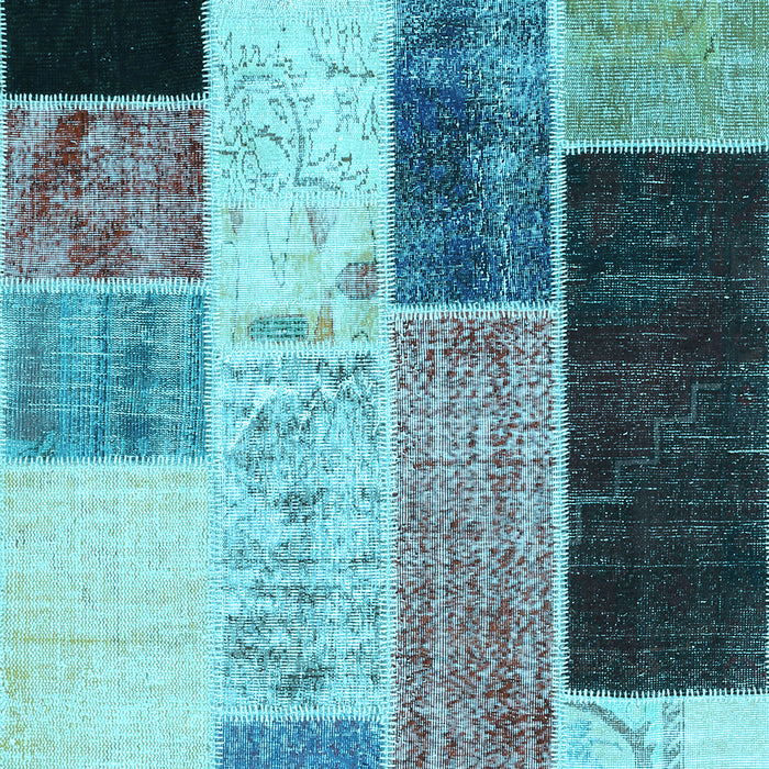 Patchwork Light Blue Transitional Rug, con404lblu