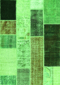 Patchwork Green Transitional Rug, con404grn