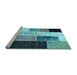 Sideview of Machine Washable Patchwork Light Blue Transitional Rug, wshcon404lblu