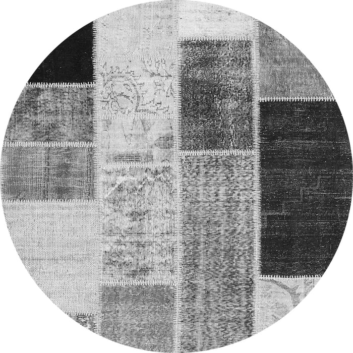 Machine Washable Patchwork Gray Transitional Rug, wshcon404gry