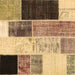 Square Patchwork Brown Transitional Rug, con404brn