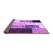 Sideview of Patchwork Purple Transitional Rug, con404pur