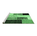 Sideview of Machine Washable Patchwork Emerald Green Transitional Area Rugs, wshcon404emgrn