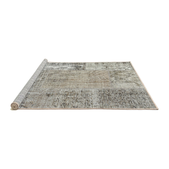 Serging Thickness of Machine Washable Contemporary Khaki Green Rug, wshcon405