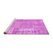 Sideview of Machine Washable Patchwork Pink Transitional Rug, wshcon405pnk