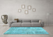 Machine Washable Patchwork Light Blue Transitional Rug in a Living Room, wshcon405lblu