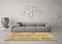 Machine Washable Patchwork Brown Transitional Rug in a Living Room,, wshcon405brn