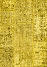 Patchwork Yellow Transitional Rug, con405yw