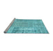 Sideview of Machine Washable Patchwork Light Blue Transitional Rug, wshcon405lblu