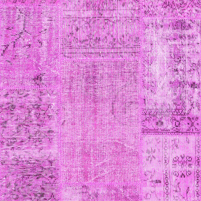 Machine Washable Patchwork Pink Transitional Rug, wshcon405pnk