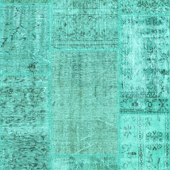 Patchwork Turquoise Transitional Rug, con405turq